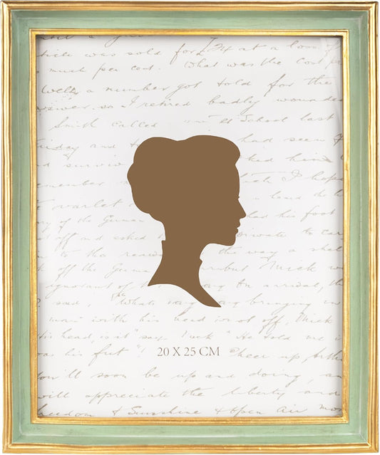 AELS 8x10 Inch Vintage Picture Frame, Elegant Antique Photo Frames with Glass Front, Photo Display, Tabletop Wall Hanging, Gift Ideas, Sage Green with Gold Trim