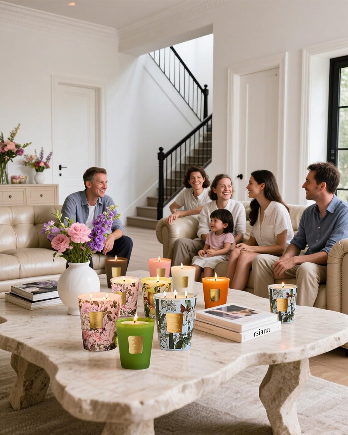 M&SENSE Basil Ginger Scented Candle 35oz 150H Burn Time Long Lasting, 3-Wick Natural Aromatherapy Candle Highly Scented, Home Fragrance Housewarming Gifts