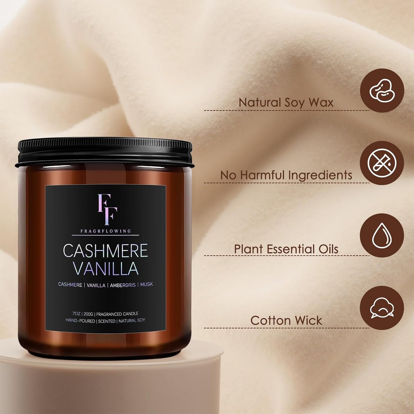 Scented Candles Set, Soy Wax Candles 8 Pack 56 Oz Aromatherapy Candles Gift Set for Women Men （Vanilla/Sandalwood/Amber/Mahogany/Vetiver/Bergamot/Caramel/Whiskey）