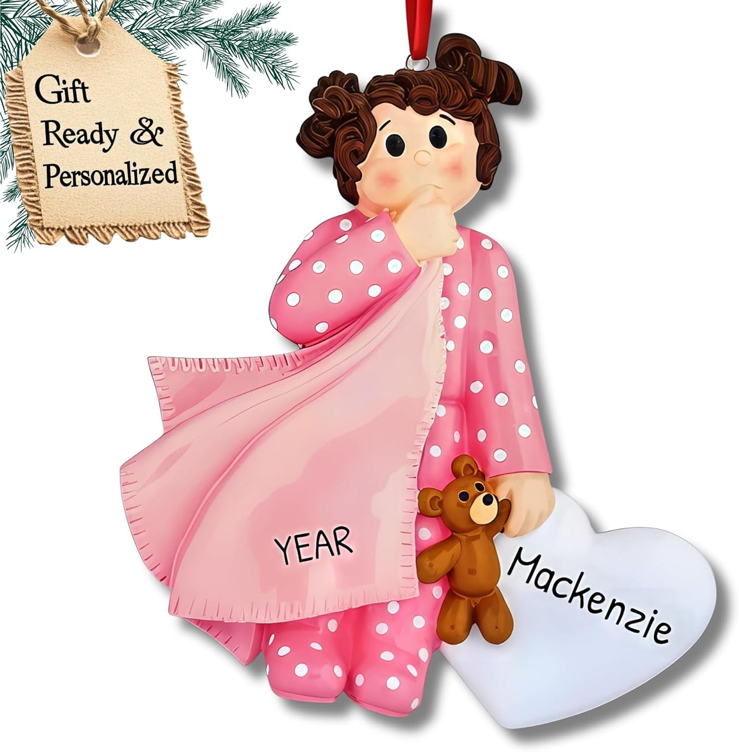 Personalized 2nd Christmas Boy Tree Ornament 2024 - Baby Child Hold Heart Second - Free Customization