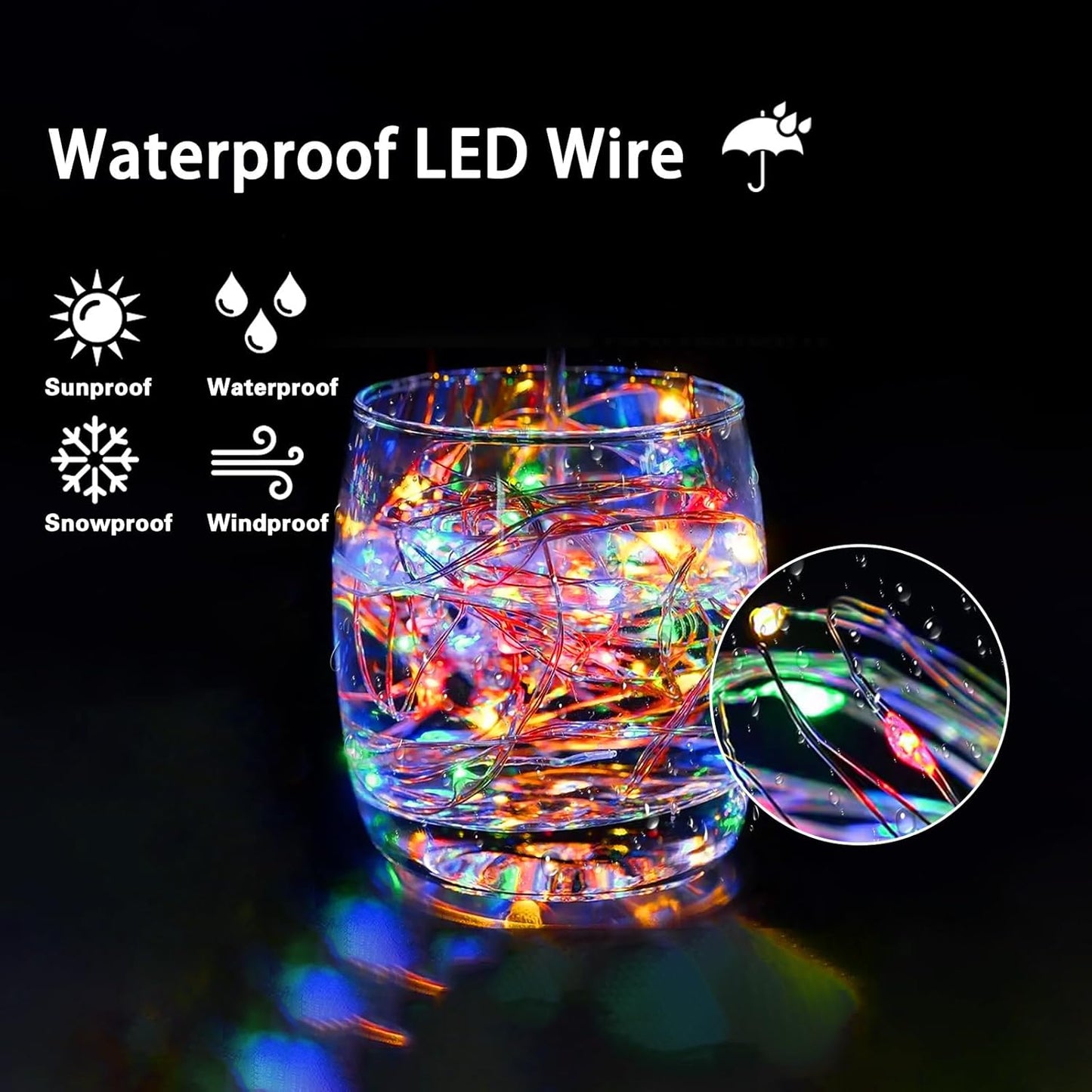 4 Pack Fairy Lights Battery Operated with Remote Control Timer, 26 FT 80 LED String Lights Outdoor Indoor, 8 Mode Twinkle Lights for Christmas Party Wedding Birthday Bedroom Decorations (Multicolor)