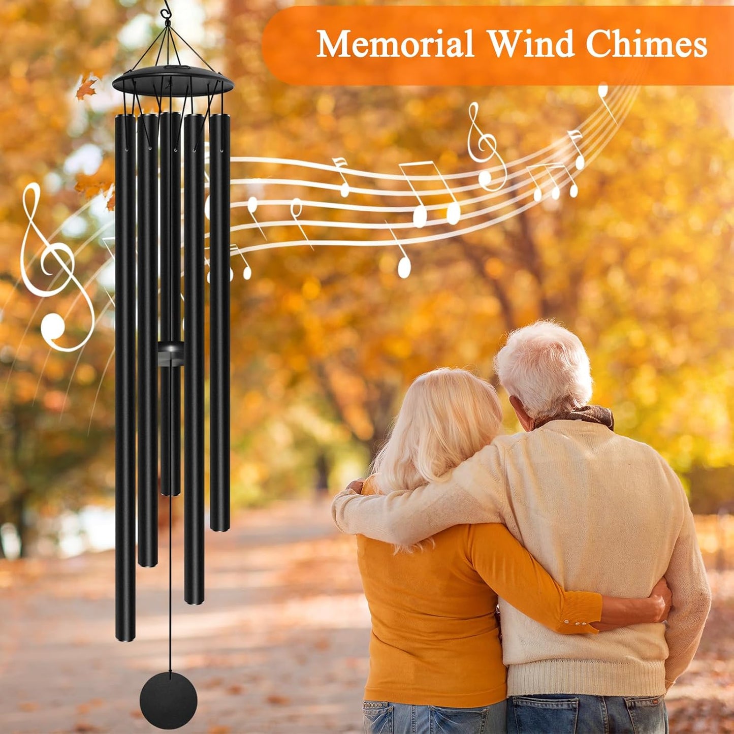 Large Wind Chimes for Outside Deep Tone, 65" Deep Tone Wind Chimes for Outside Porch Garden Patio Balcony Memorial Room Decor, Memorial Sympathy Gift for Loss of Loved One