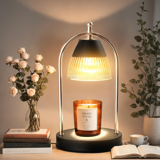GEEZO Fragrance Candle Warmer Lamp，Electric Candle Warmer with Timer & Dimmer，Mom Christmas Birthday Gifts for Women, House Warming Gifts New Home Bedroom Decor