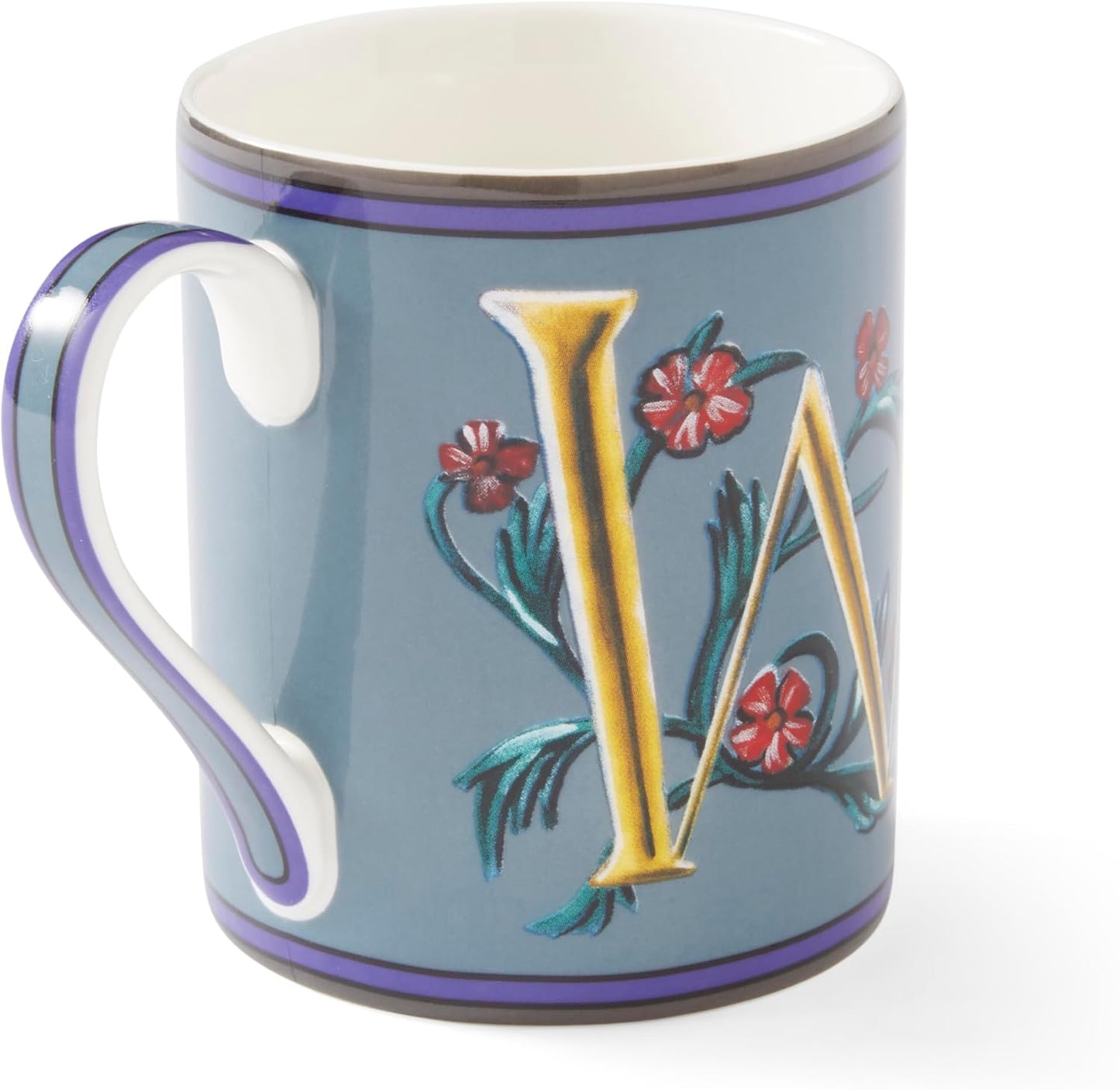 Spode Kit Kemp 12oz Mug in Fine China, W Initial - Custom Coffee Cup for Hot Beverages, Personalized Gift Idea for Her, Him, Friends, Coffee Lovers - Stylish Letter Mug for Daily Use, Dishwasher Safe