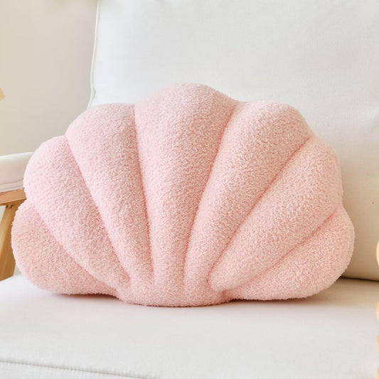 Pink Seashell Throw Pillows, Shell Shaped Throw Pillows, 18 Inch Soft Home Decorative Pillow Plush Cushion for Bed Couch Living Sofa Room Decor Accent Throw Pillow (Pink 18Inch)