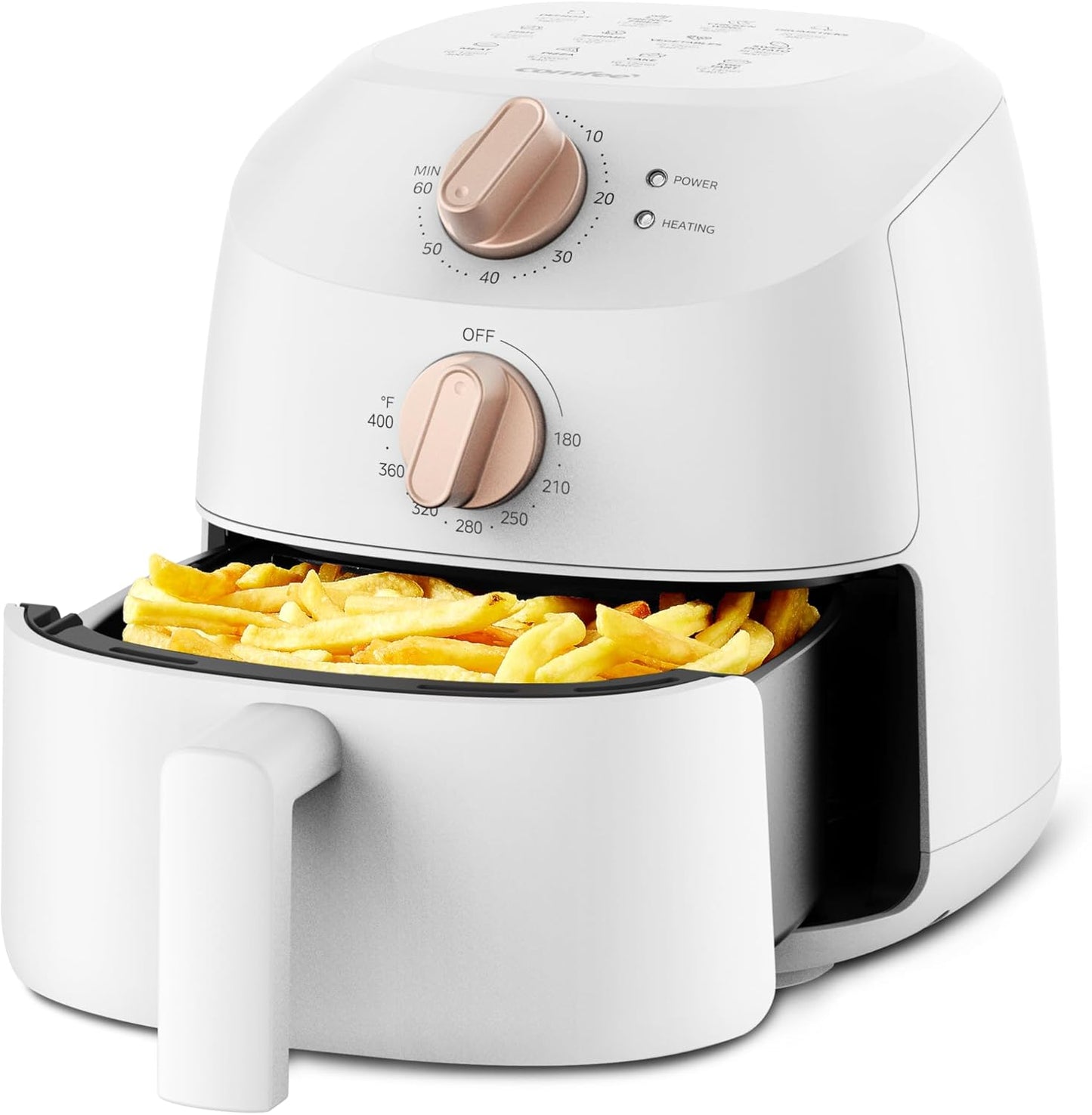 COMFEE' Compact 2.1 Quart Air Fryer with 12 Menu Options, Adjustable Timer & Temperature Control 180-400 degrees F, Dishwasher-Safe Nonstick Fry Basket with Stainless Steel Finish