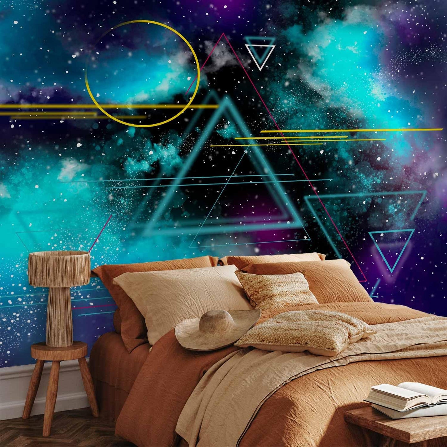 artgeist Wall Mural Galaxy 135x101 in - Peel and Stick Self-Adhesive Wallpaper Removable Large Sticker Foil Wall Decor Print Design Mural Cosmos Galaxy Cosmonaut Astronaut a-A-10328-a-a