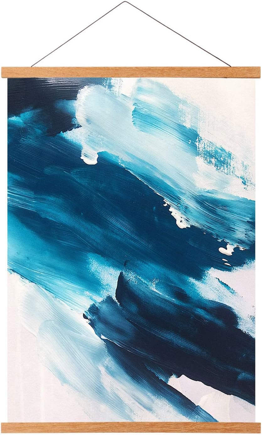 FALAMON Magnetic Poster Hanger Frame, 13x19 13x18 13x17 Teak Wood Magnet Poster Frame for Posters, Prints, Photos, Pictures, Maps, Scrolls, and Canvas Artwork