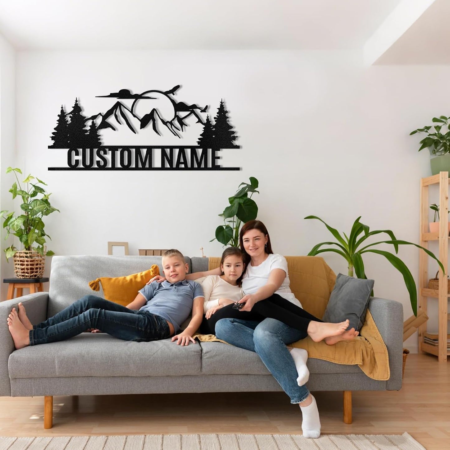 Personalized Mountain Metal Sign, Metal Mountain Wall Art Decor, Custom Family Name Sign, Custom Sign Outdoor Metal, Forest Home Decor Sign, Nature Wall Art, Cabin Decor, Housewarming Gifts