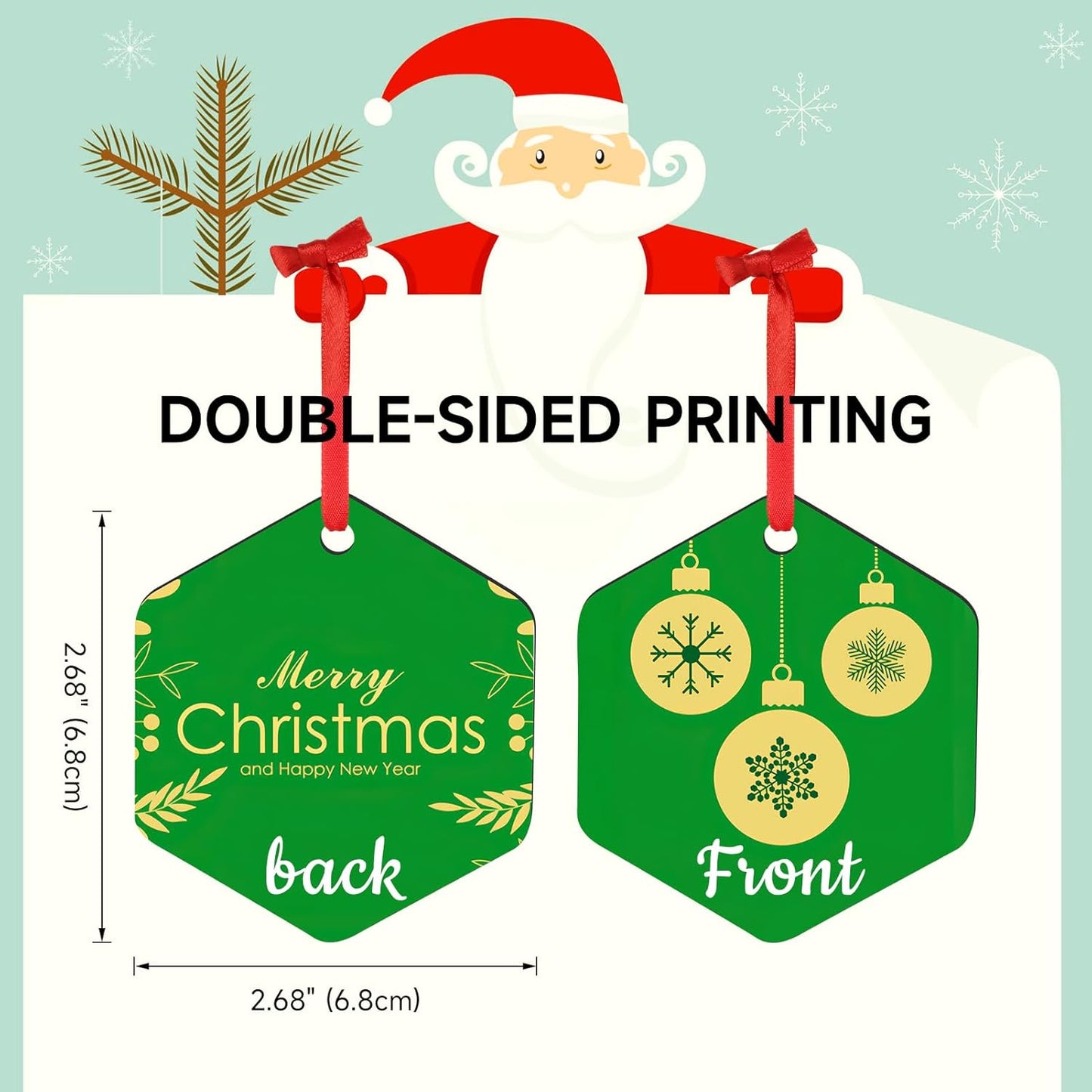 Personalized Christmas Ornaments 2025, Wood Custom Photo Text Hanging Ornament Customized Christmas Tree Decorations Gift for Family, Kids, Friends, Couples, Wedding