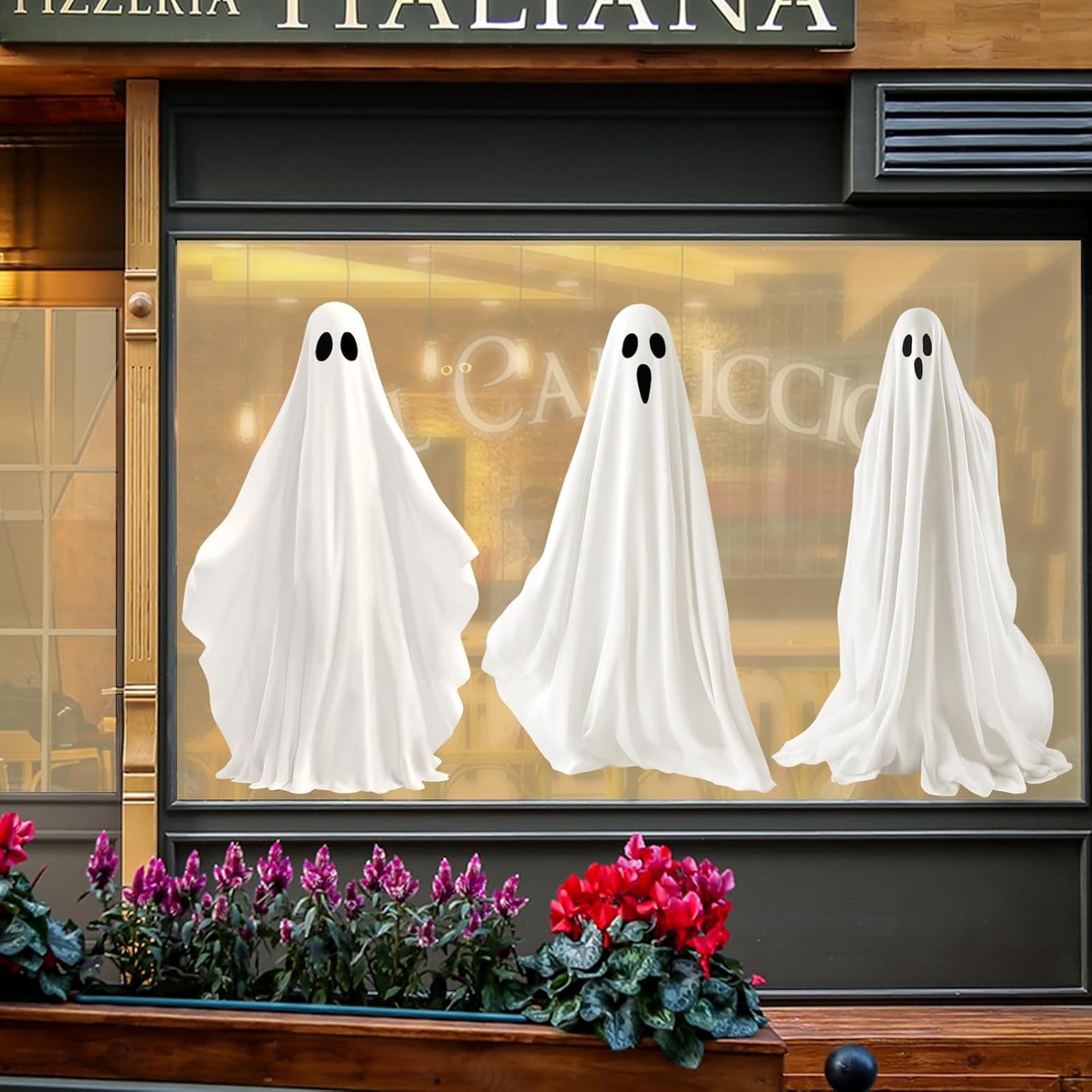 Extra Large Halloween Ghost Window Clings, Ghosts Silhouette Window Decorations, Halloween Window Stickers Decals for Home Office School Party Supplies