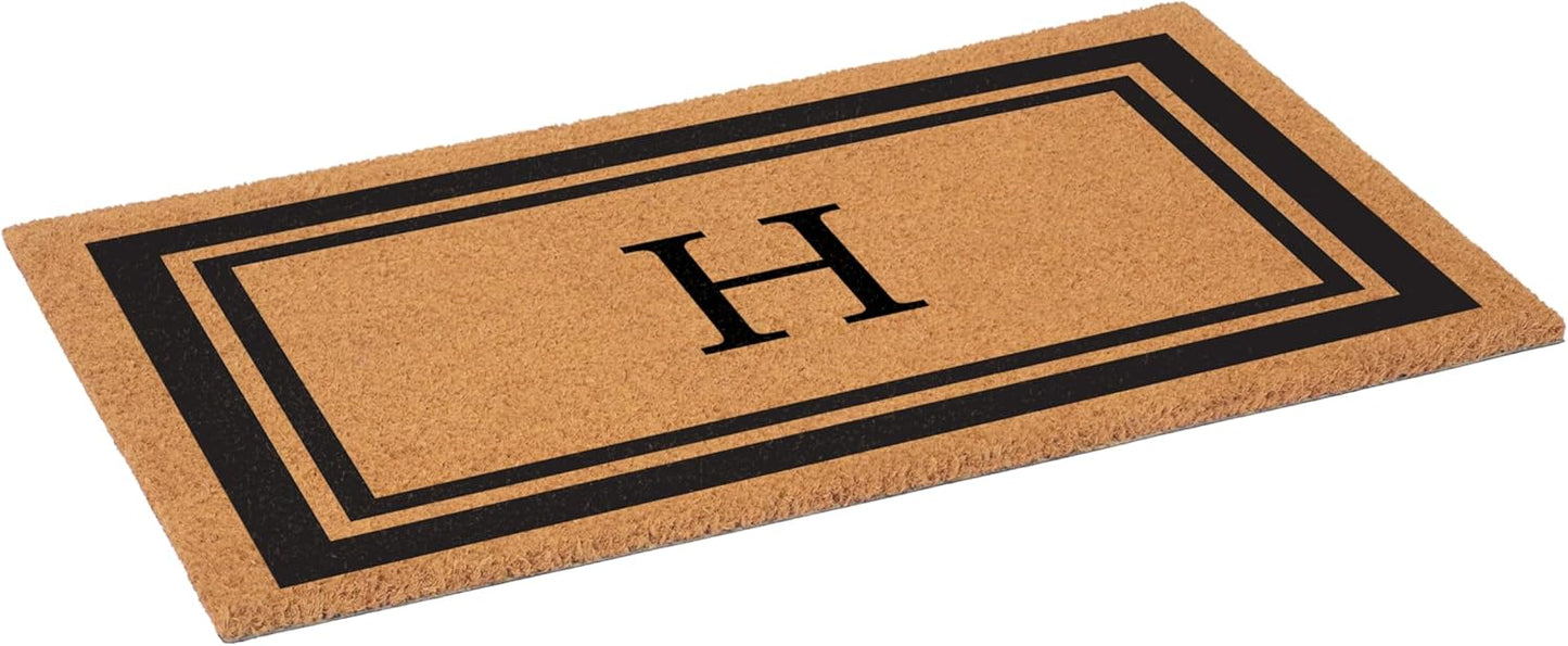 Calloway Mills 152961830H Black Border 18" x 30" Monogram Doormat, (Letter H)