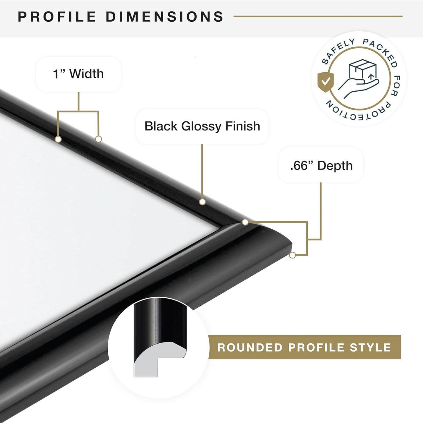 MCS Trendsetter Movie Poster Frame 27x40 Black High-Gloss, Vertical & Horizontal Wall Hanging Large Picture Frame for Photos, Artwork & Custom Posters (1-Pack)