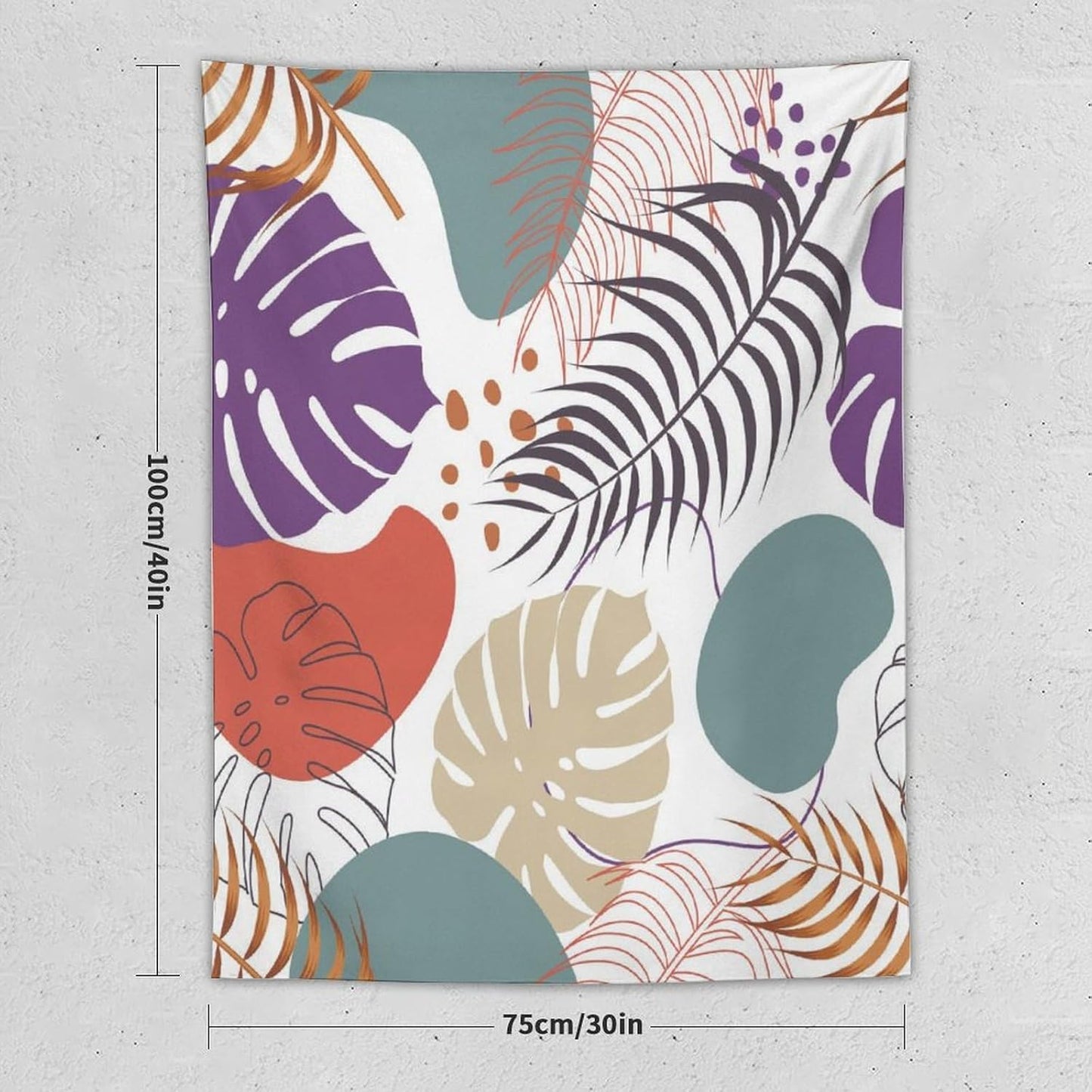 ICMOLYYENLO Tropical Green Leaves Tapestry, Exotic Leaves Beautiful Bedroom Wall Hanging, Floral Poster Blanket for Bedroom Living Room Dormitory Apartment 30x40 Inch