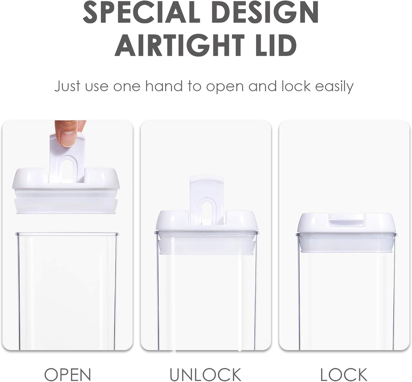 Vtopmart 6 PCS Airtight Food Storage Containers, BPA Free Plastic Snack Containers with Easy Lock Lids, for Kitchen Pantry Organization and Storage, Include 24 Labels, 0.5L