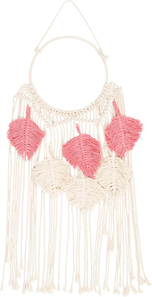 Mark&Day Wall Hanging, Tosens Bohemian/Global Farmhouse Bright Pink Tapestry Wall Hanging for Living Room, Bedroom, Office or Kitchen (32"H x 11"W)