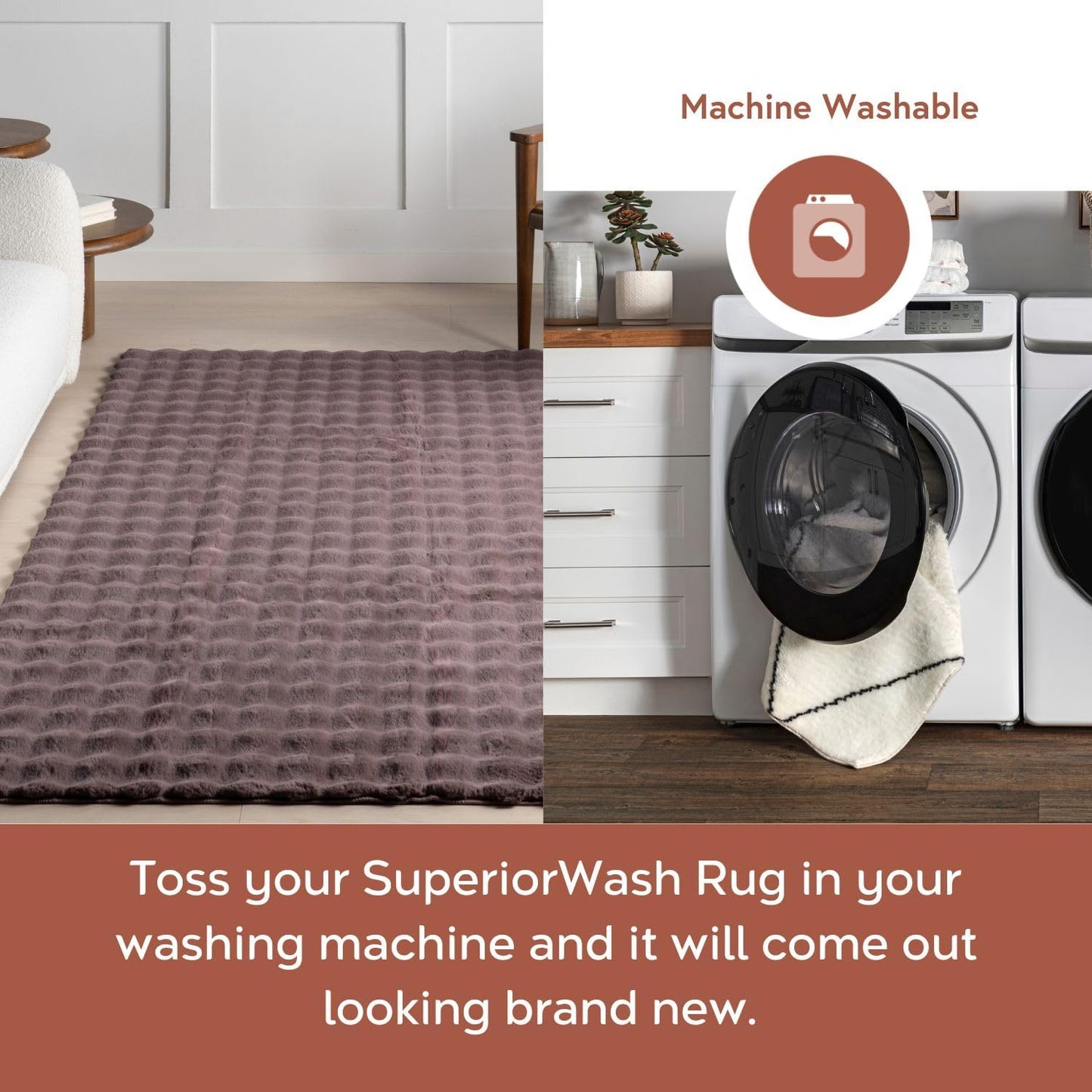 nuLOOM Jeni Checkered 2'6" x 8' Machine Washable Runner Rug for Living Room Bedroom Dining Room Entryway Hallway Kitchen, Dark Brown