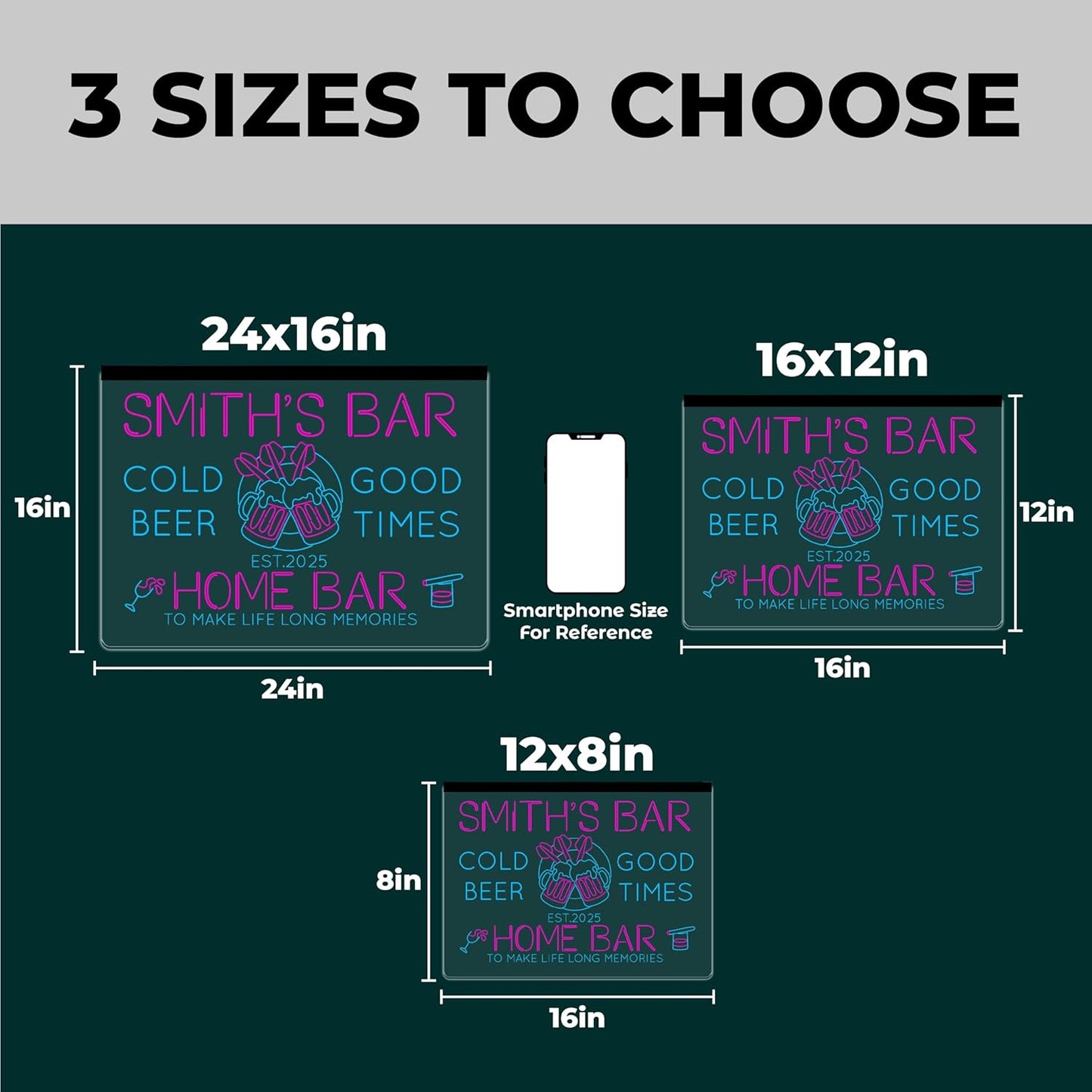 Personalized Bar Signs with Your Name for home wall light up with personalized pub name, man cave accessories, beer themed neon customizable lighted sign