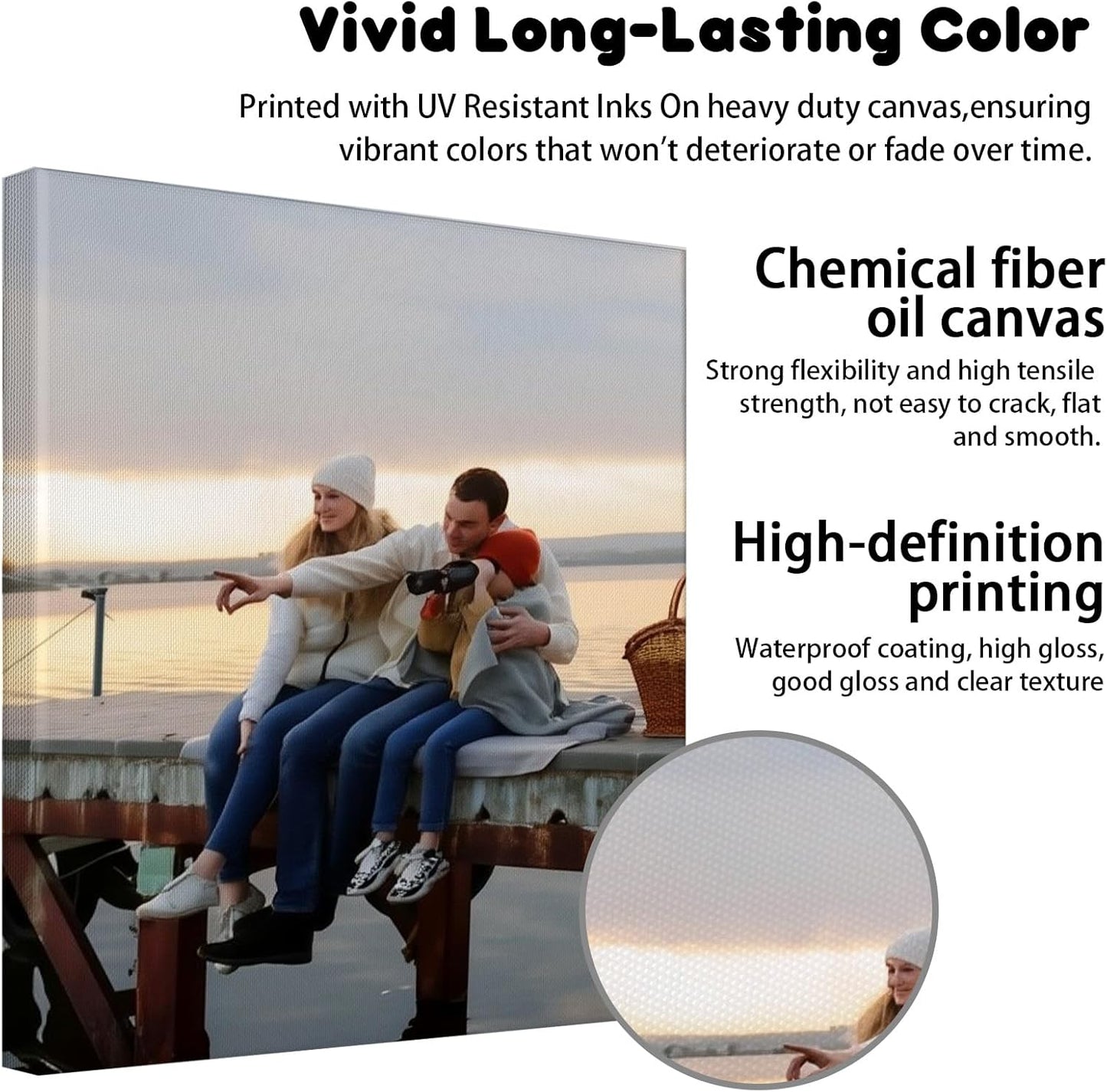 Customized Canvas Prints With Your Photos, Personalized Custom Canvas Wall Art, Custom Wall Art For Bedroom Unique Gift For Christmas Valentine'S Day Wedding Housewarming For Mom Women And Men 32×32