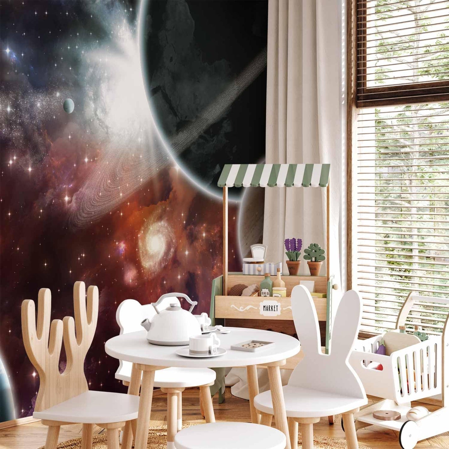 artgeist Wall Mural Cosmos Galaxy 135x101 in - Peel and Stick Self-Adhesive Wallpaper Removable Large Sticker Foil Wall Decor Print Picture Image Design 10110905-32