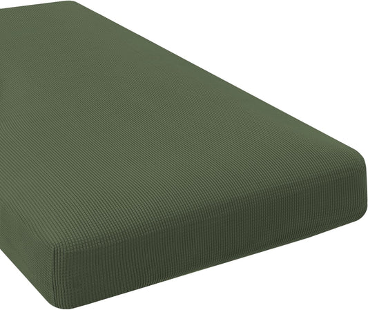 H.VERSAILTEX Super Stretch Individual Chaise Cover Sectional Couch Covers for L Shaped Sofa Both Left/Right Featuring Thick Jacquard Textured Twill Fabric (1 Piece Chaise Cover, Bronze Green)