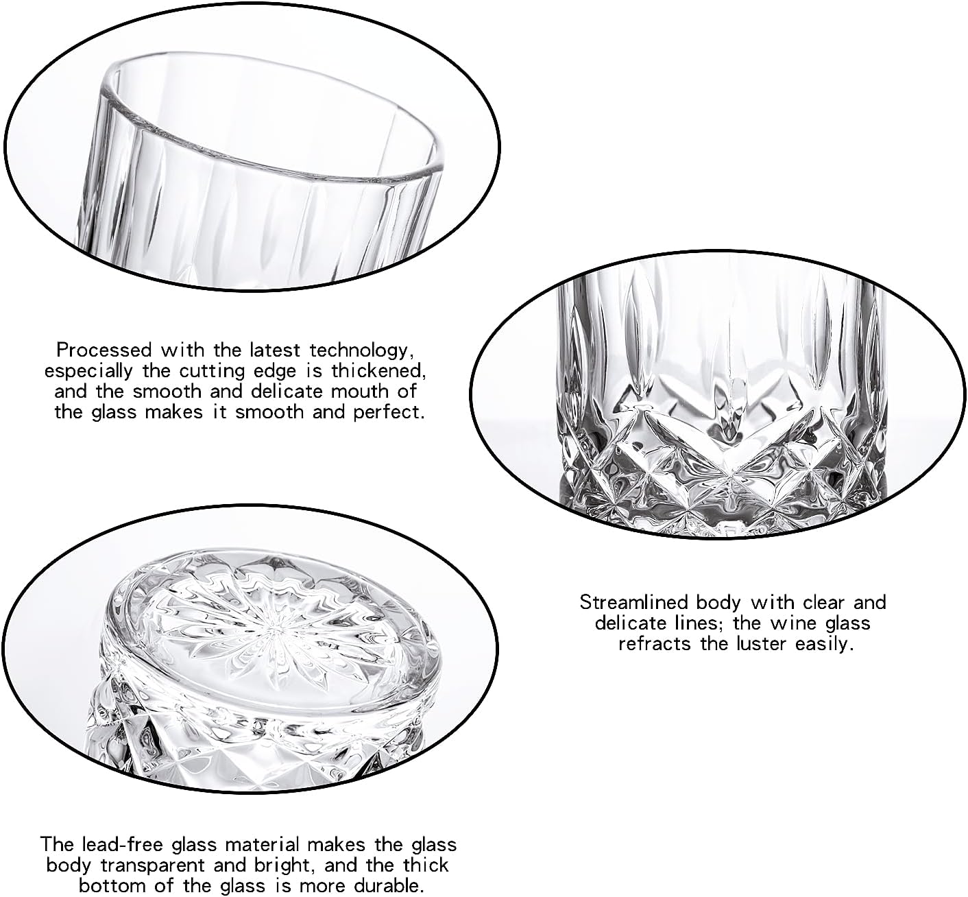 Whiskey Glasses Set of 4,Rock Glasses,11 oz Lead-Free Crystal Bourbon Glass,Old Fashioned Glass for Bourbon,Cognac,Irish Whisky,Personalised Whisky Glass Gift Set for Men,Dad,Brother