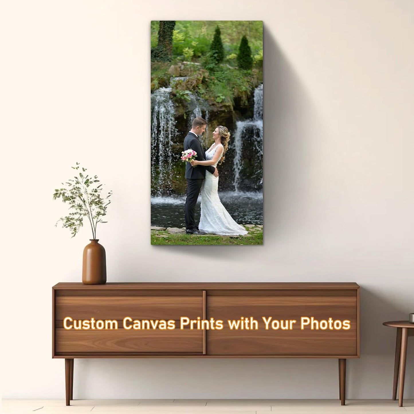 xzartdiy Custom Canvas Prints with Your Photos - Personalized Picture Print Customized Gifts for Family Home Office Wall Art Decor, Wrapped Canvas 12x24inch