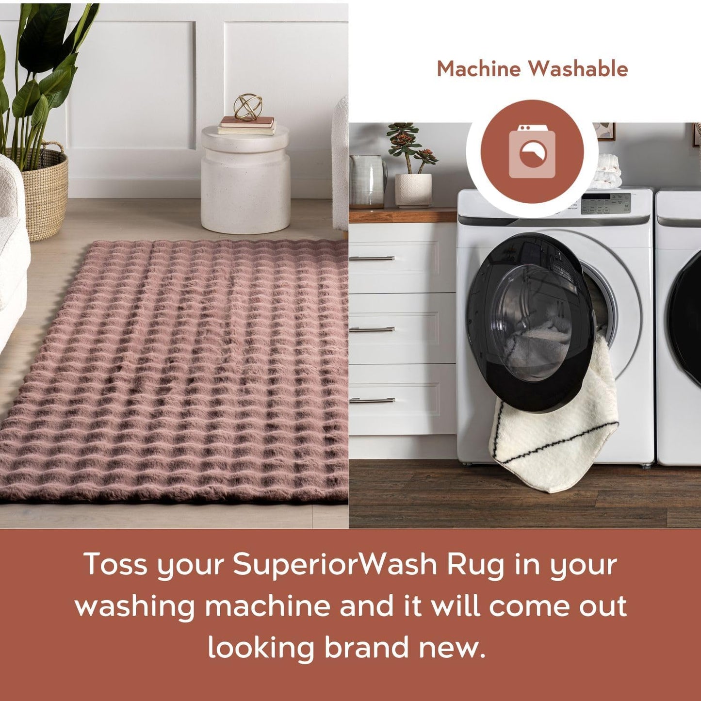 nuLOOM Jeni Checkered 5x8 Machine Washable Area Rug for Living Room Bedroom Dining Room Kitchen, Burgundy