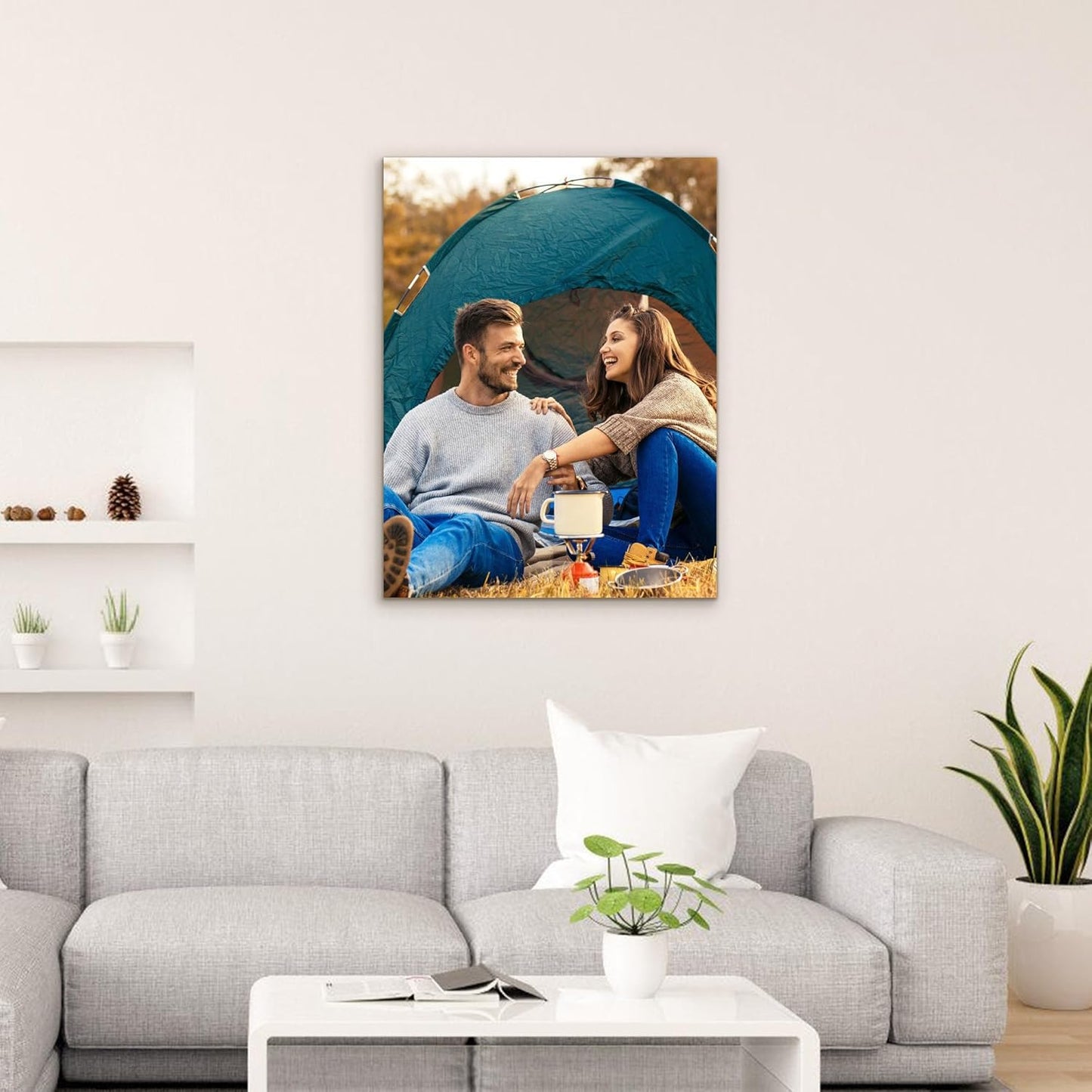 Custom Canvas Prints with Your Photos- Personalized Printing Pictures, Framed Wall Art for Living Room Custom Gift With The Family, Pet, Lovers Picture 6 x 8 inche
