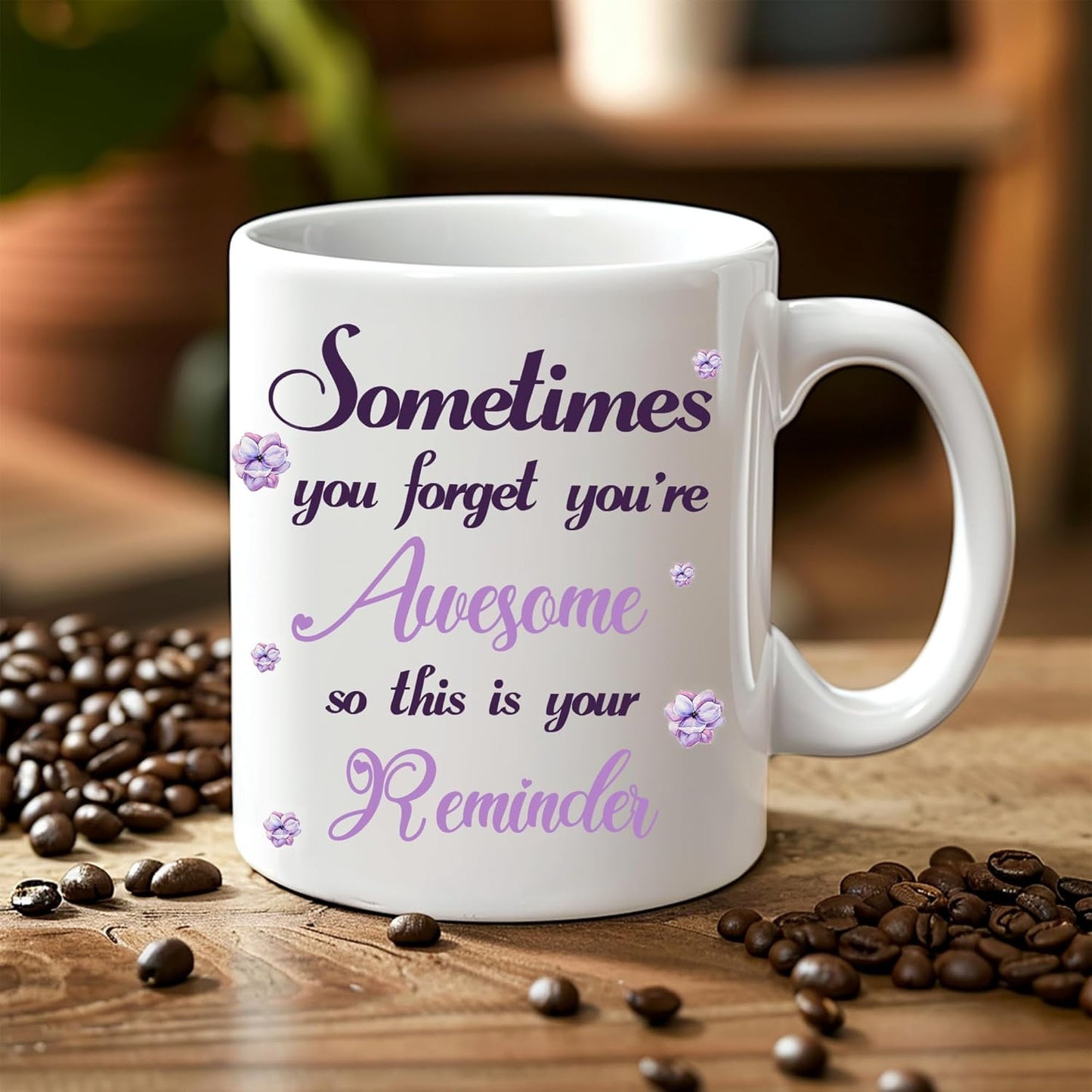 Hyturtle Personalized Purple Inspirational Butterfly Mug - Butterfly Gifts For Women - Animal Gift For Bird Lover Her - Bird Gifts For Mom on Mother Day - Custom Coffee Cup Ceramic Mug 11 Oz 15 Oz