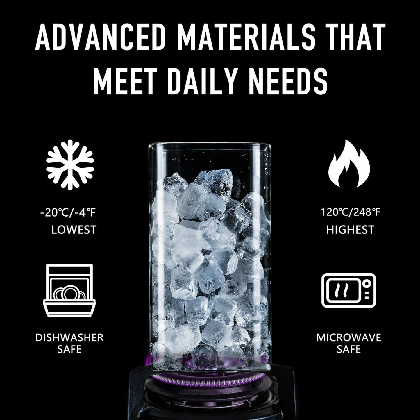 56oz Rectangle Airtight Glass Storage Containers with Bamboo Lids (Set of 4), Square Food Storage Jar, Pantry Organizers for Oats, Cereal, Pasta and Coffee beans (‎with Black Lable)