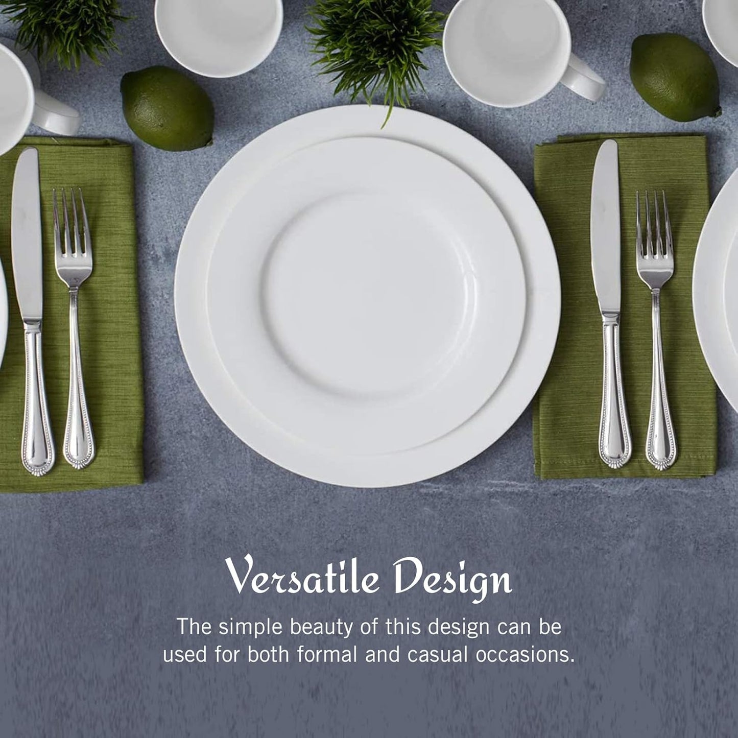 Mikasa Delray 40-Piece White Dinnerware Set, Service for 8, Durable Porcelain Plates, Bowls, and Mugs, Dishwasher and Microwave Safe