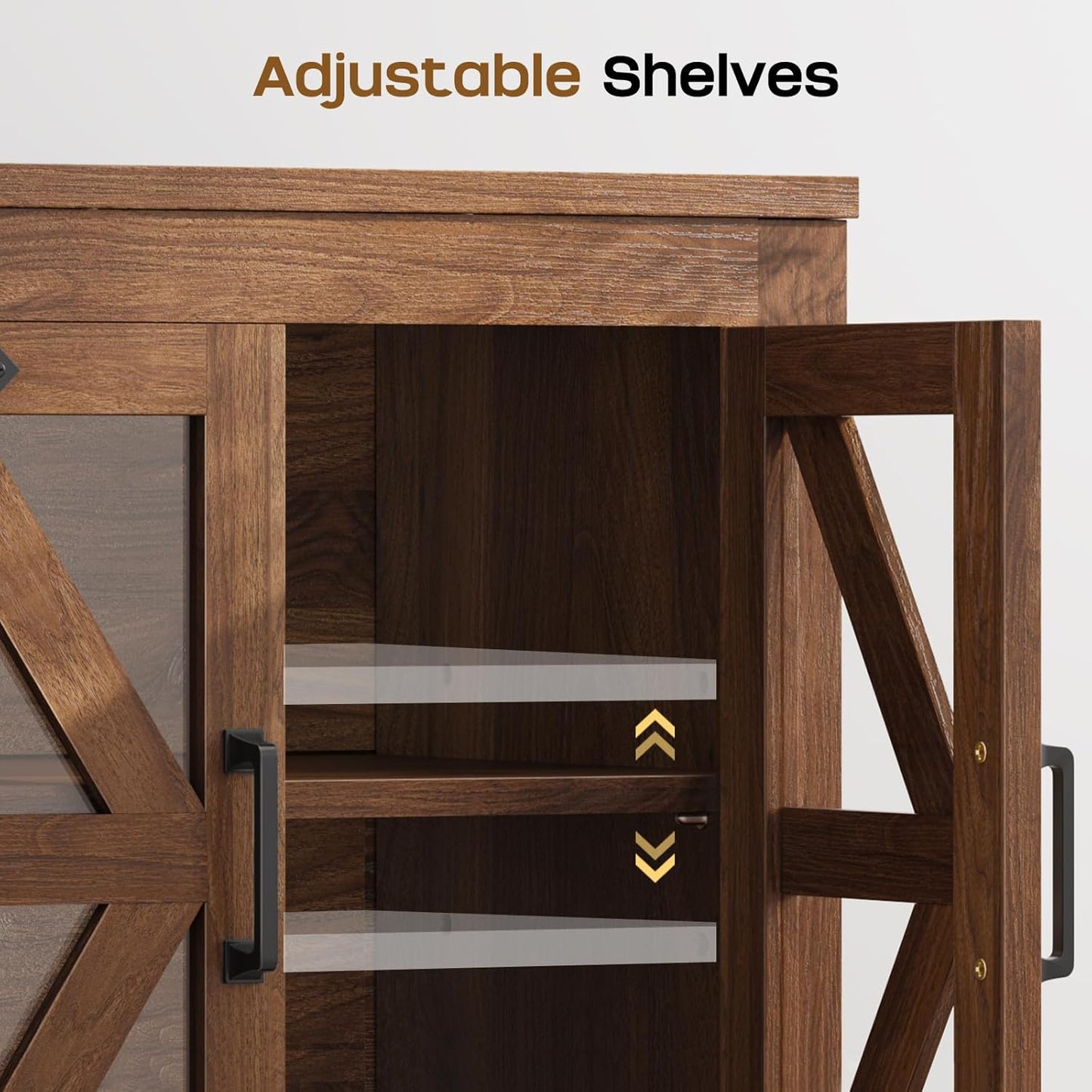 Farmhouse Side Table - 24" Large Night Stand Set 2, Wood Nightstand with Charging Station, Bedside Table with Adjustable Shelf, End Tables Living Room, Rustic Bed Side Tables Bedroom, Walnut