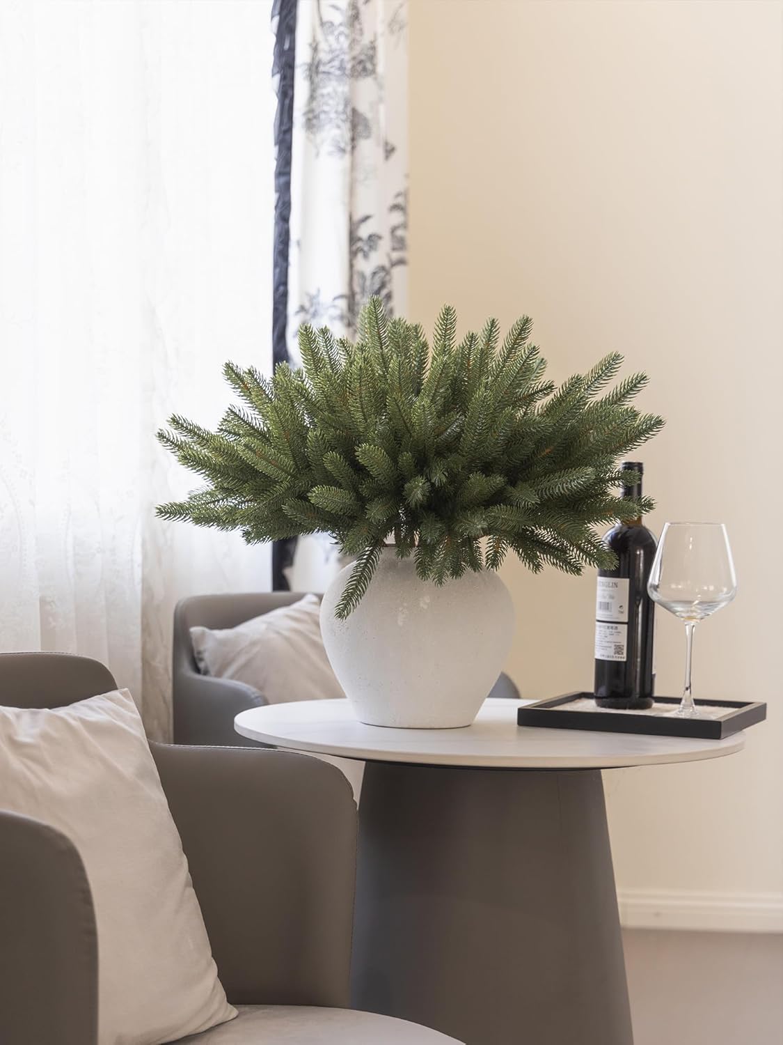 MISSPIN 12 Pcs 19.5 Inches Christmas Cedar Branches, Cedar Artificial Christmas Branches DIY Crafts Faux for Xmas Indoor Outdoor Home Decor