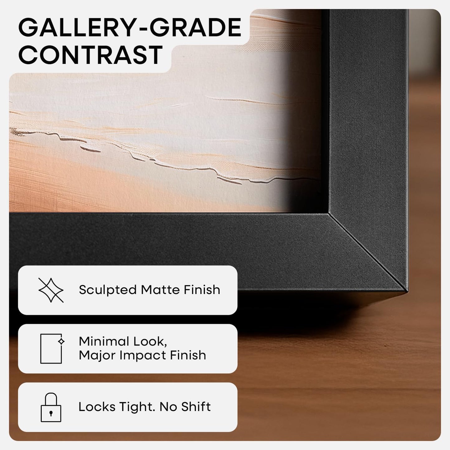 Homeforia 20x30 Poster Frame Black, High End Metal 20 x 30 Picture Frames with Mat 16 by 24 inch Photo, 30x20 Large Frame for Wall, 20x30 Thin Frame Matted to 16x24, Tempered Glass, Wall Kit, Set of 1