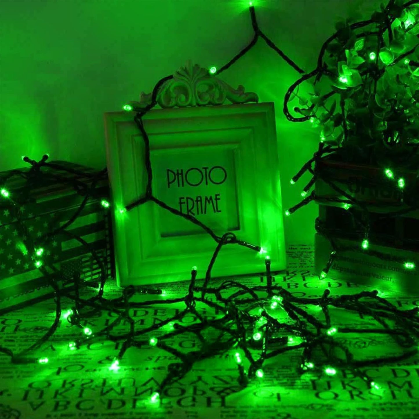 75.8 FT 200 LED Green Christmas String Lights Outdoor & Indoor, Memory Function & Timer & 8 Modes, Extendable Ultra Bright Green Wire Waterproof Mini Lights for Christmas Tree Yard Holiday Party Decor