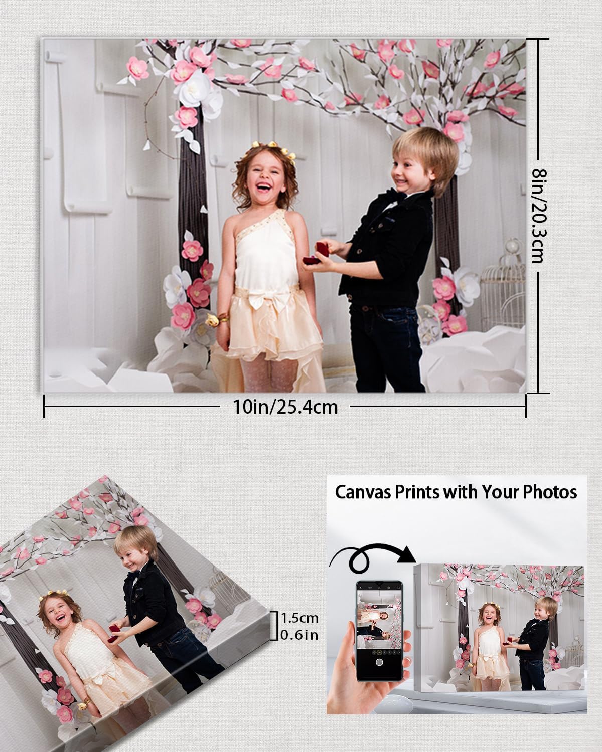 AbcCustomize Custom Canvas Prints,Transform Your Memories into Beautiful Art with Personalized Photo on Canvas,Personalized Canvas Wall Art for Home Decor, Gifts, and Keepsakes