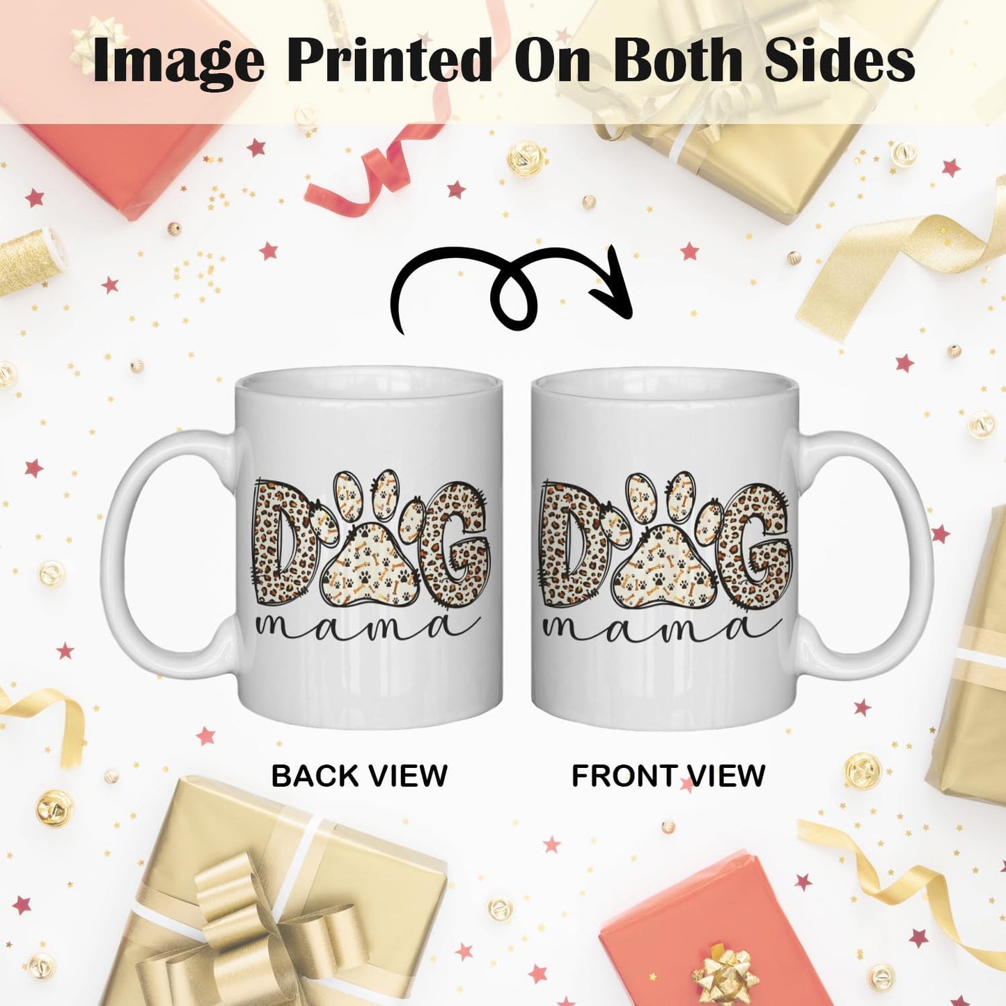 JINYO Dog Mama Mug, Dog Mom Coffee Cup, Dogs Lover Owner Gifts for Women, Pet Lover Gifts Ceramic Coffee Tea Mug 11 oz