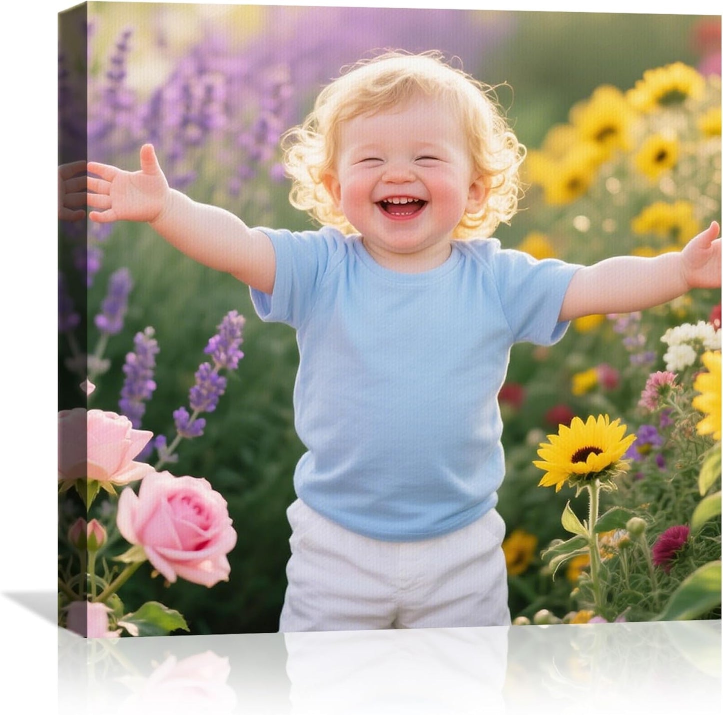 YUNART Ship Next Day - Custom Canvas Prints with Your Photos, Personalized Canvas with Pictures Print for Wall Art Bedroom, Customized Photo Gifts for Couple Men Women Mom Baby Dog Family - 12"x12"