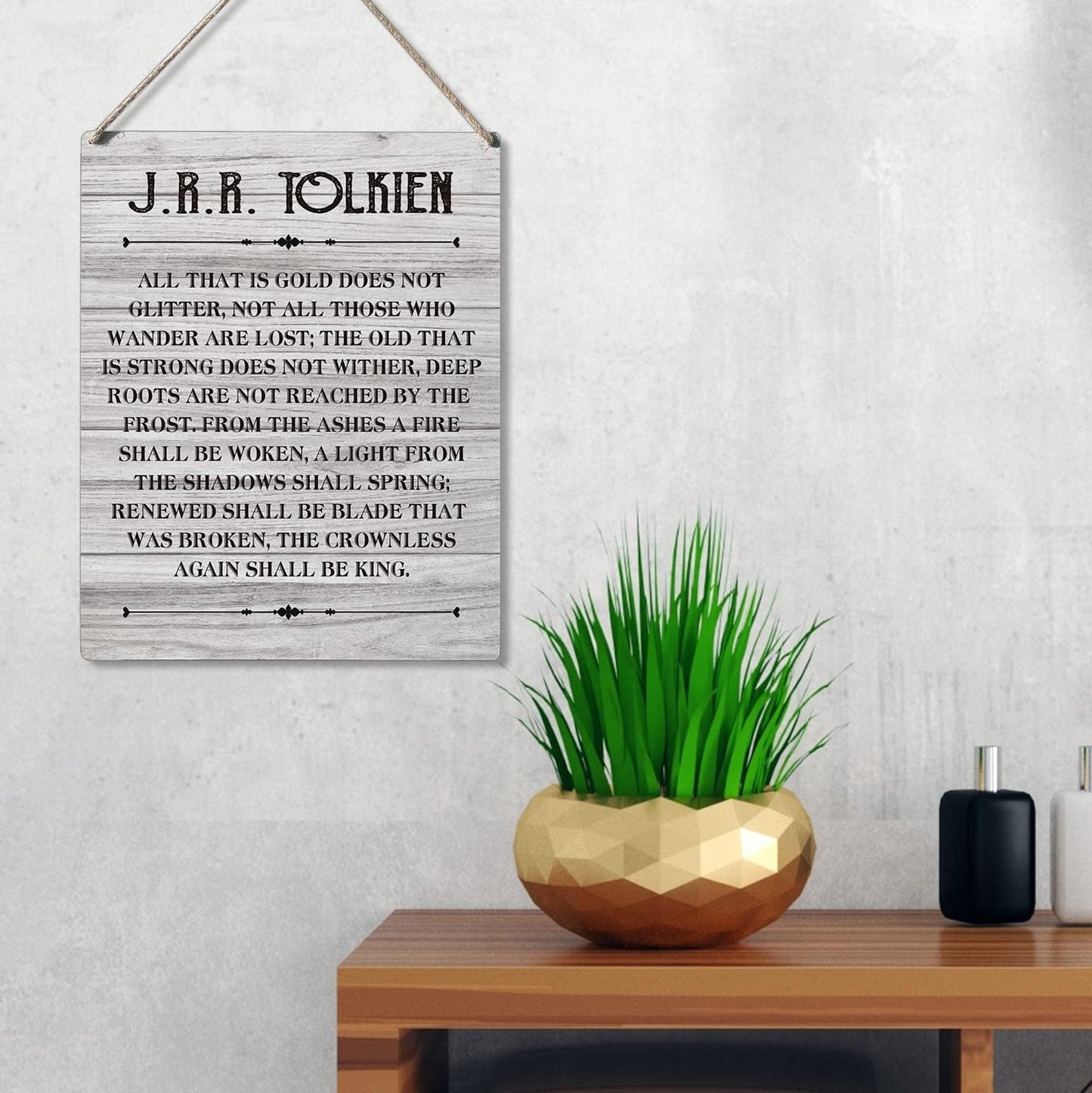 Qious Inspirational Signs Gift Farmhouse All That is Gold Does Not Glitter Not All Those Who Wander are Lost Wooden Hanging Sign Rustic Wall Art Home Office Living Room Decoration 10 x 8 Inches…