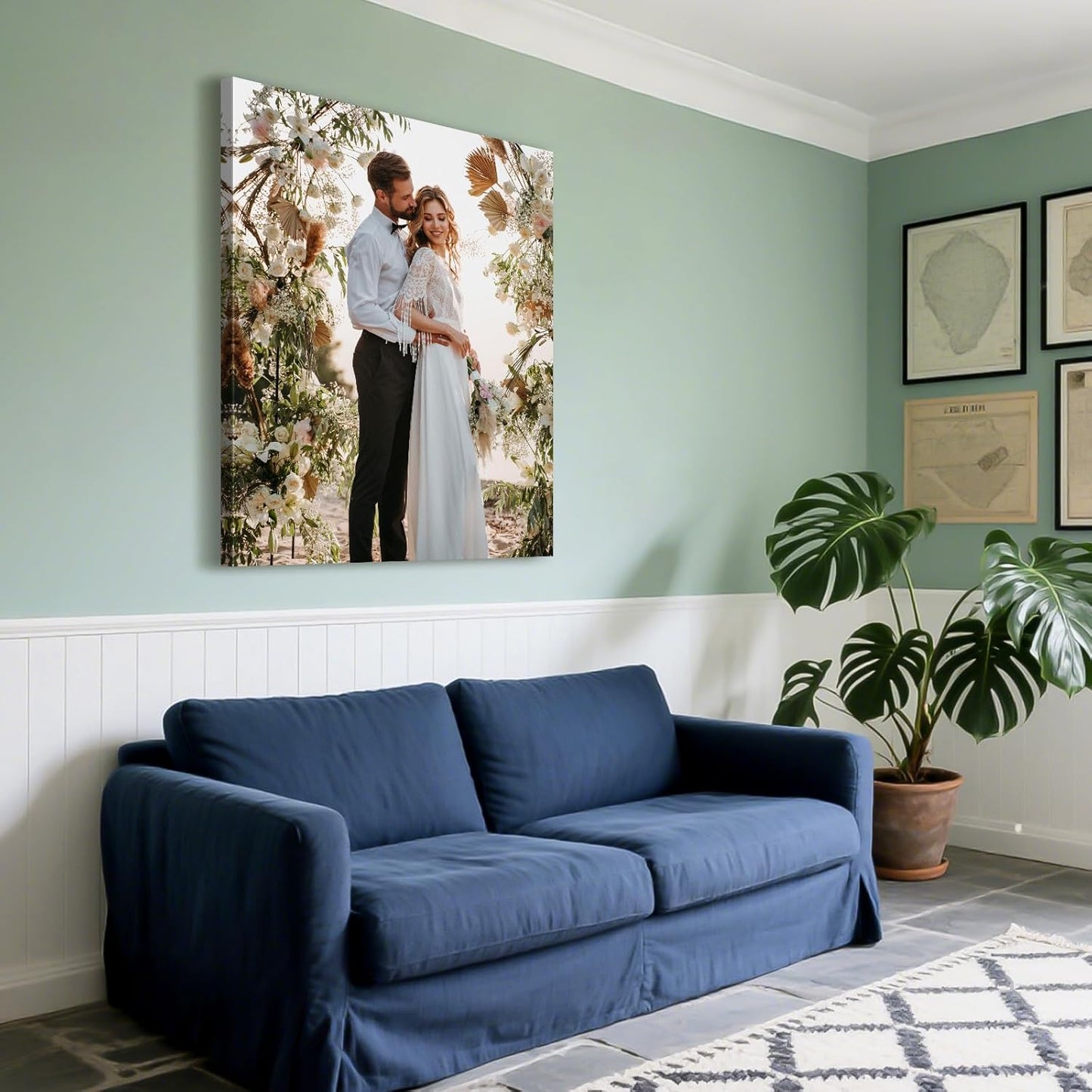 Custom Canvas Prints with Your Photos - Personalized Pictures Print, Customized Photo Gifts, Wall Art Poster Canvas Printing for Wedding, Family, Baby, Pets, Home Office Decor, Wrapped Frame 24x30