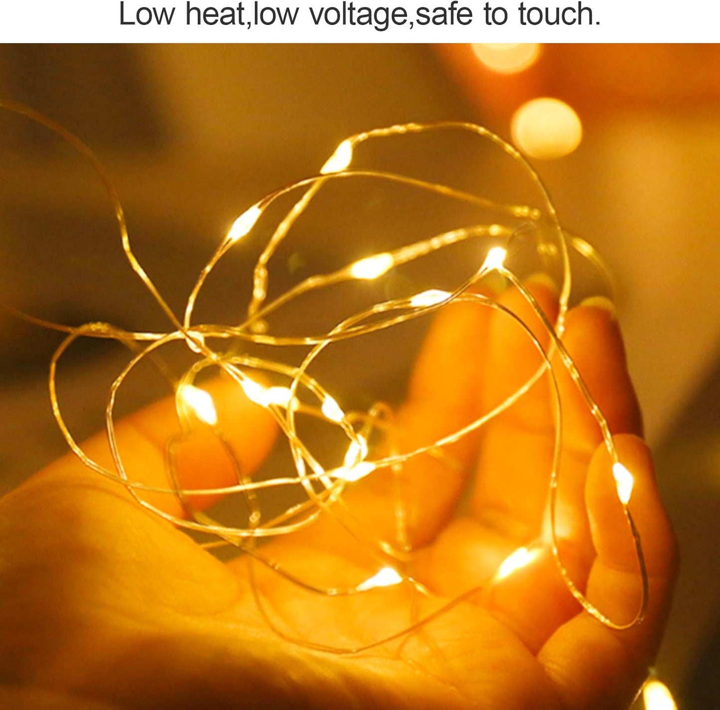 ANJAYLIA LED Fairy String Lights, 80 LED Twinkle Lights Battery Operated for Garden Home Party Wedding Festival Decorations Crafting Lights, Warm White