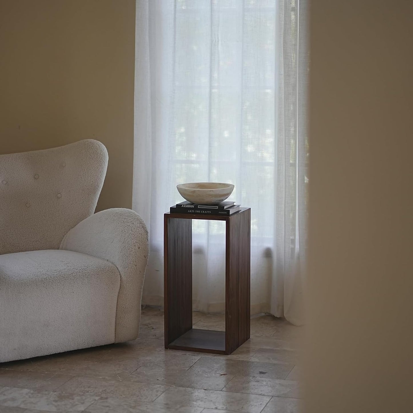 Hand Carved Wooden Decorative Bowl for Home Entryway Decor, Wood Centerpiece Bowl for Coffee Table Decor, Wood Dough Bowl for Farmhouse Decor (Whitewashed)