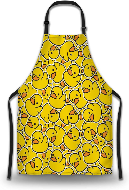 Chef Apron for Men Duck Baking Aprons for Women for Kitchen Cooking Restaurant BBQ Painting Crafting 27” (W) x 31” (H), Waterproof Apron
