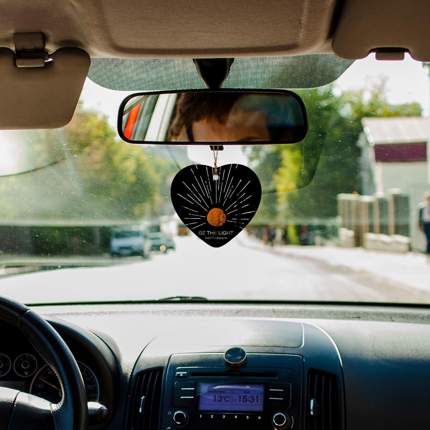 Christian Ornaments, Boho Sun Sunshine Be The Light Scripture Religious Ceramic Ornament Heart Keepsake Decorations, Christian Gifts for Women Teen Girls