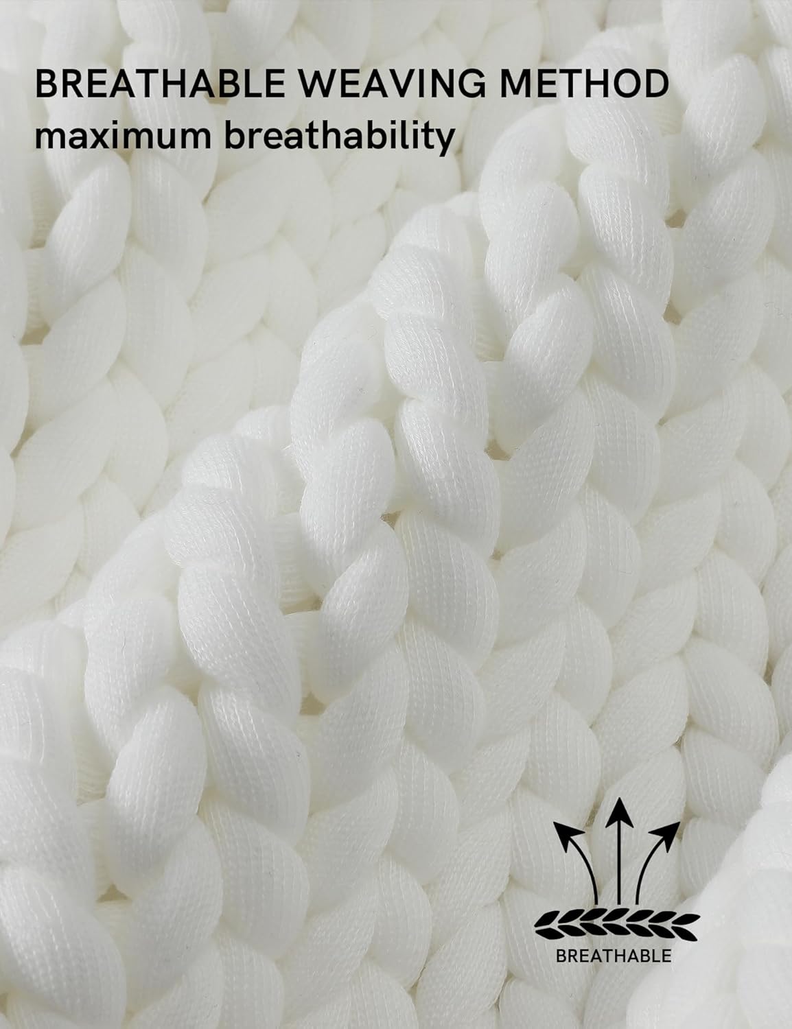 YnM Chunky Throw Blanket, Medium-Weight, Hand Knitted, Skin Friendly, Ventilated and Breathable, Machine Washable, Home Décor Piece for Couch, Sofa and Bed (White, 40x50 Inch)