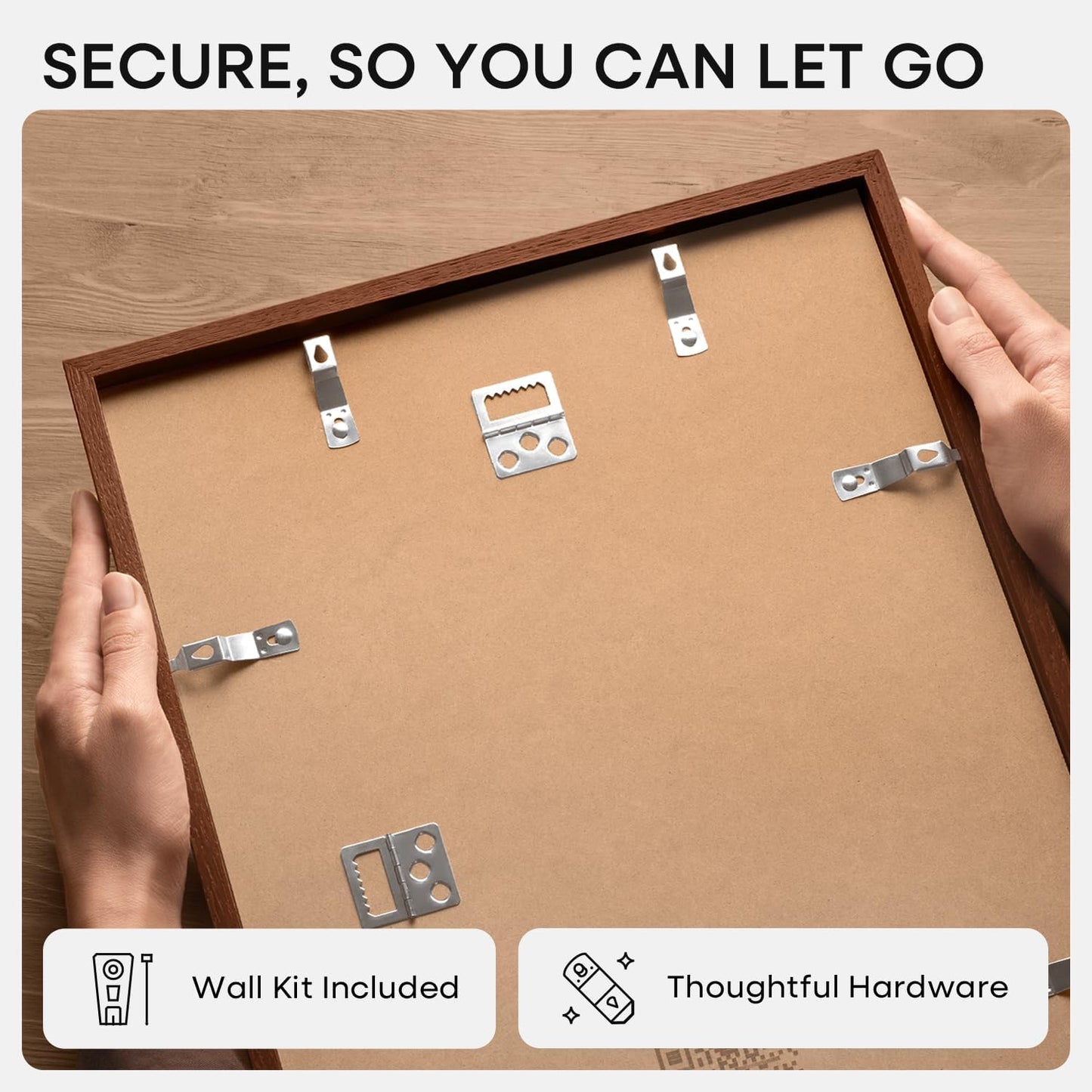 Homeforia 24x30 Walnut Frame, High End Oak 24 x 30 Wooden Poster Frame with Mat 18 x 24, 30x24 Large Picture Frames for Wall, 24x30 Brown Wood Frame Matted to 18x24, Tempered Glass, Wall Kit, Set of 1