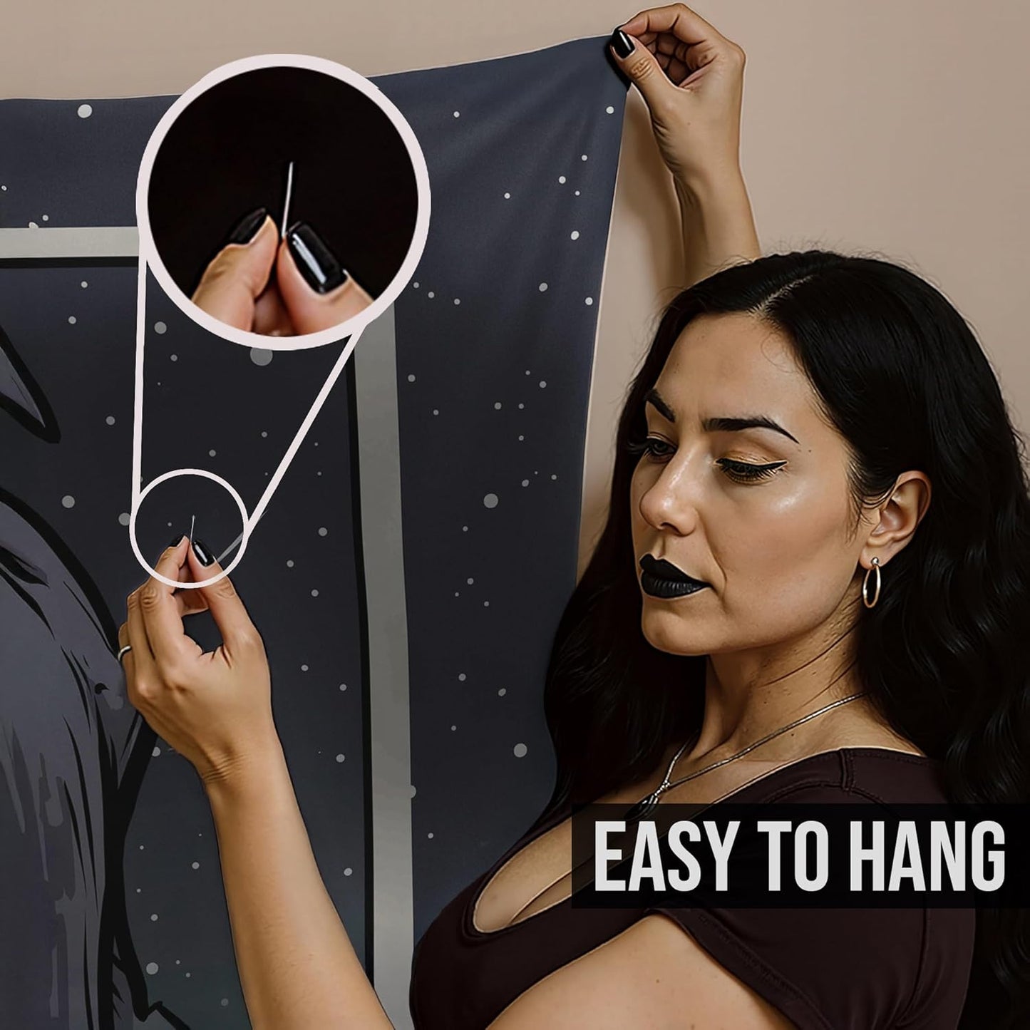 The Hermit Tarot Card Tapestry - Grim Reaper - Gothic Halloween Home Decor Wall Hanging (60" x 50")