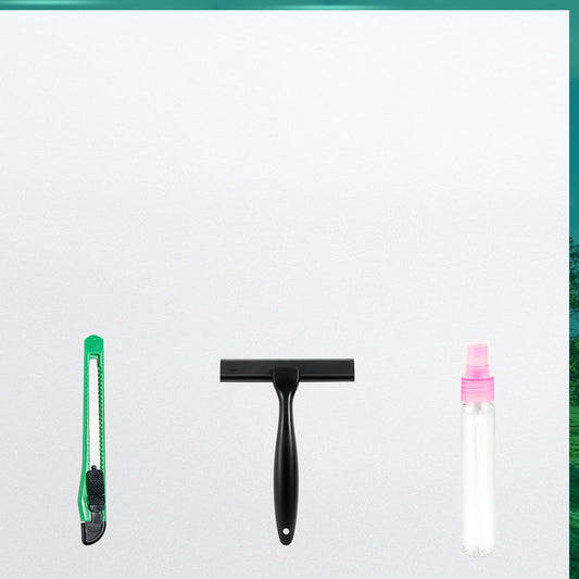 Frosted Glass Window Film with Tools,Reusable Window Privacy Film,Static Clings Window Film Kit for Home Bathroom and Office. (White, 17.5Inch×196.9Inch)