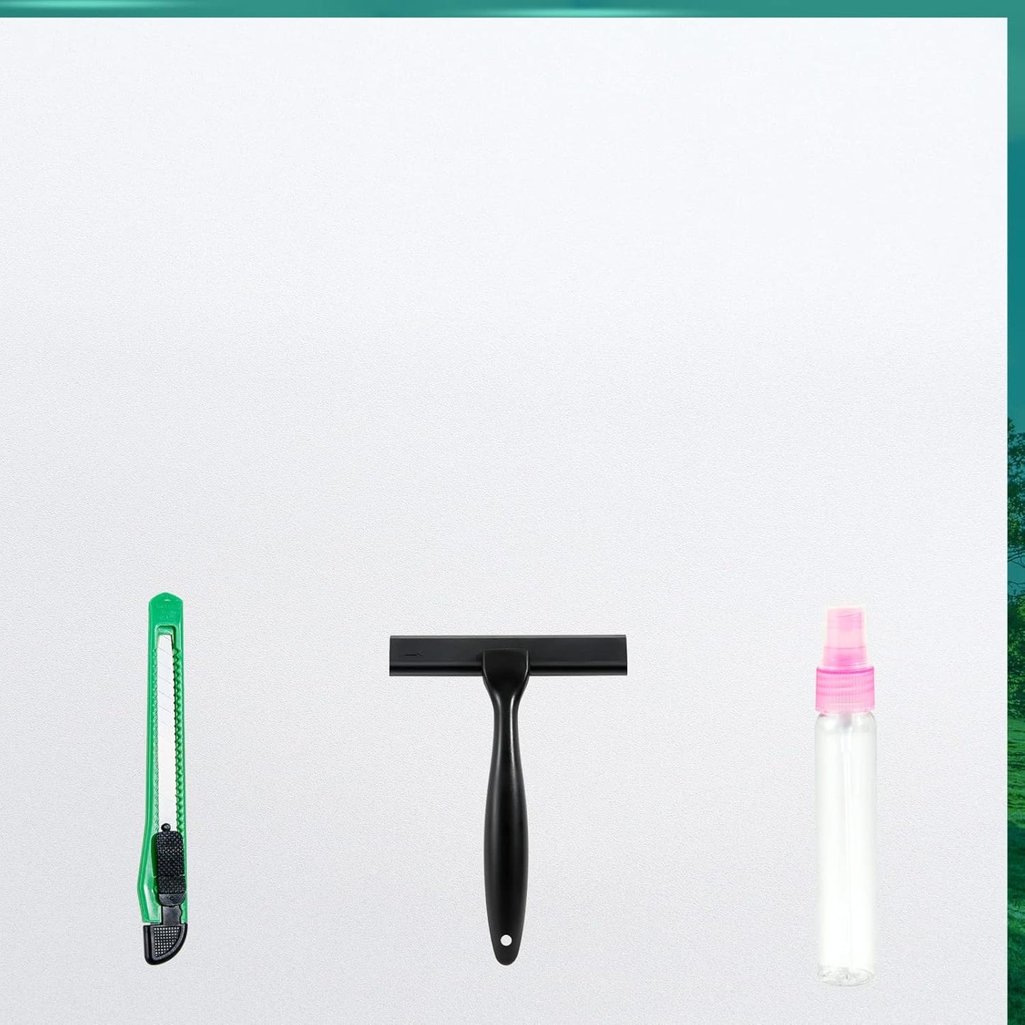 Frosted Glass Window Film with Tools,Reusable Window Privacy Film,Static Clings Window Film Kit for Home Bathroom and Office. (White, 45.2Inch×196.9Inch)